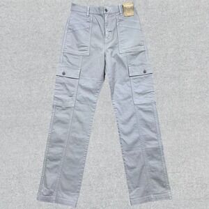 Madewell 90s Straight Cargo Pants Women's 26x30 Gray Stretch *See Note*